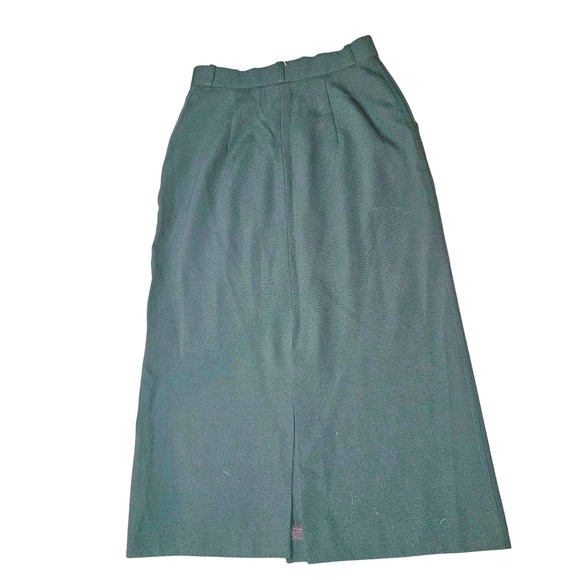 Vintage Emerald Christmas Green Wool Blend‎ A-Line Midi Skirt Size S 26 - Picture 7 of 8